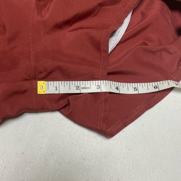 Under Armour Women Large Terra Cotta Burnt Orange Athletic Running Yoga Shorts - Picture 7 of 9